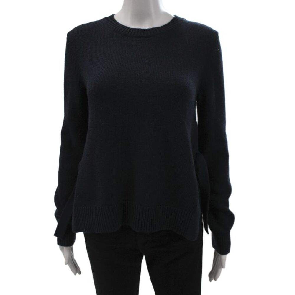 Jenni Kayne Women Black Tunic Sweater Crewneck Cotton Cashmere Size XS